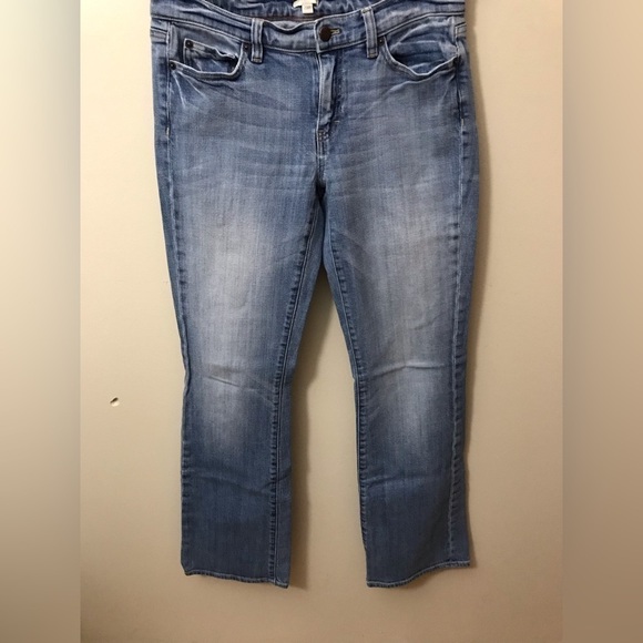 J. Crew Womens Cotton Mid Rise Bootcut Full Zip Faded Light Wash Jeans Size 29R - Picture 2 of 15